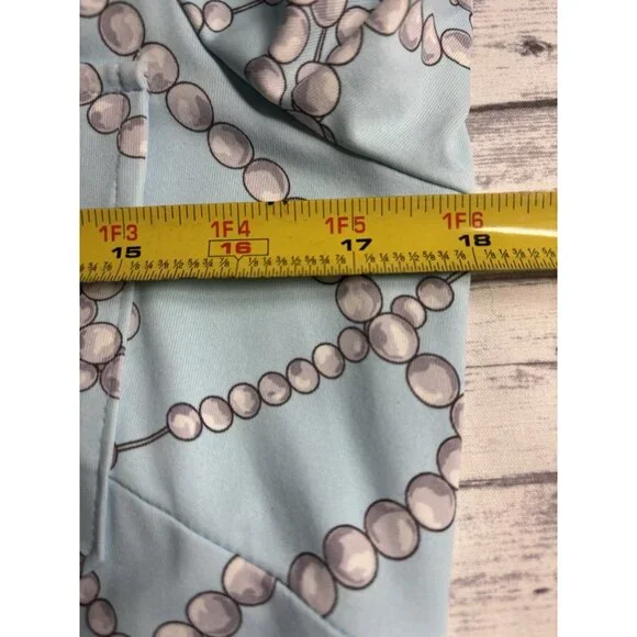 J. McLaughlin Gilchrist Catalina Dress Blue White Button Up Pearls Spandex Small - Picture 8 of 12